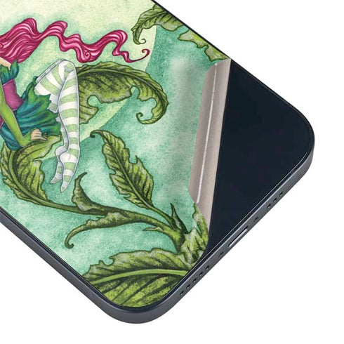 Amy Brown Flirting Fairy and Hummingbird iPhone 14 Skin